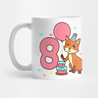 I am 8 with fox - girl birthday 8 years old Mug